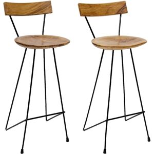 Vidaxl - Bar Stools 2 pcs Solid Teak Wood Vidaxl - Bar Stools 2 pcs Solid Teak Wood
