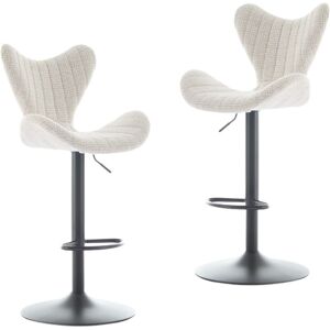 WAHSON OFFICE CHAIRS Bar Stools 2Pcs in Chenille Fabric Height Adjustable Modern Counter Chairs with Stylish Designed Backrest for Home Bar Restaurant, White, Wahson WAHSON OFFICE CHAIRS Bar Stools 2Pcs in Chenille Fabric Height Adjustable Modern Counter Chairs with Stylish Designed Backrest for Home Bar Restaurant, White, Wahson