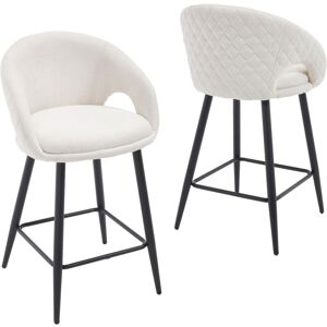WAHSON OFFICE CHAIRS Bar Stools 2Pcs in Chenille Padded Modern Counter Chairs with Grids-Designed Backrest for Home Bar Kitchen Restaurant, Beige, Wahson WAHSON OFFICE CHAIRS Bar Stools 2Pcs in Chenille Padded Modern Counter Chairs with Grids-Designed Backrest for Home Bar Kitchen Restaurant, Beige, Wahson