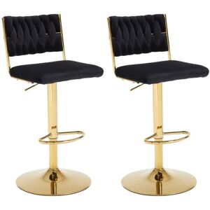 WAHSON OFFICE CHAIRS Bar Stools Set of 2 in Velvet Knitted Backrest Modern Counter Chairs Height Adjustable for Kitchen Home Bar Restaurant, Black, Chairus WAHSON OFFICE CHAIRS Bar Stools Set of 2 in Velvet Knitted Backrest Modern Counter Chairs Height Adjustable for Kitchen Home Bar Restaurant, Black, Chairus