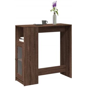 Bar Table with Racks Brown Oak 101x40x103.5 cm Engineered Wood Vidaxl Bar Table with Racks Brown Oak 101x40x103.5 cm Engineered Wood Vidaxl