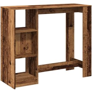 Bar Table with Shelf Old Wood 124x46x103.5 cm Engineered Wood Vidaxl Bar Table with Shelf Old Wood 124x46x103.5 cm Engineered Wood Vidaxl