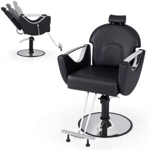 Costway - Barber Chair Reclining Salon Chair 360°Swivel Hair Styling Chair-Black Costway - Barber Chair Reclining Salon Chair 360°Swivel Hair Styling Chair-Black