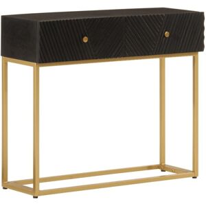 vidaXL Mango Wood Console Table - Black End Table - Hall Storage vidaXL Mango Wood Console Table - Black End Table - Hall Storage