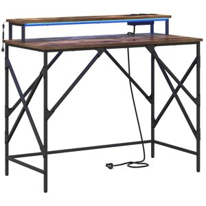 Vidaxl - Desk with Storage Smoked oak 100 x 50 x 86.5 cm Engineered wood Vidaxl - Desk with Storage Smoked oak 100 x 50 x 86.5 cm Engineered wood