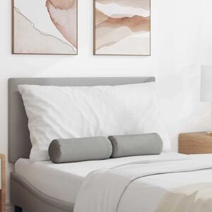 Bolster Pillows 2 pcs Cloud Grey Ø 15 x 40 cm Fabric vidaXL Bolster Pillows 2 pcs Cloud Grey Ø 15 x 40 cm Fabric vidaXL