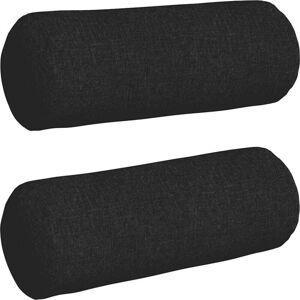 Bolster Pillows 2 pcs Black Ø 25 x 70 cm Fabric vidaXL Bolster Pillows 2 pcs Black Ø 25 x 70 cm Fabric vidaXL