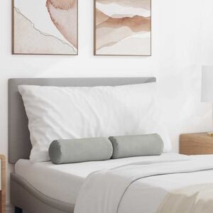Bolster Pillows 2 pcs Light Grey Ø 15 x 40 cm Microfibre Fabric vidaXL Bolster Pillows 2 pcs Light Grey Ø 15 x 40 cm Microfibre Fabric vidaXL