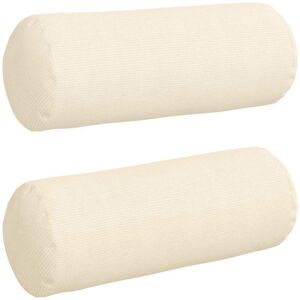 Bolster Pillows 2 pcs Cream Ø 25 x 70 cm Corduroy Fabric vidaXL Bolster Pillows 2 pcs Cream Ø 25 x 70 cm Corduroy Fabric vidaXL