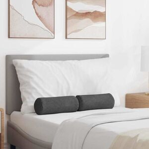 Bolster Pillows 2 pcs Dark Grey Ø 15 x 40 cm Corduroy Fabric vidaXL Bolster Pillows 2 pcs Dark Grey Ø 15 x 40 cm Corduroy Fabric vidaXL