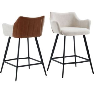 WAHSON OFFICE CHAIRS Bar Stools Set of 2 Upholstered in Linen Bar Chairs with Footrest Modern Breakfast Counter Stools for Home Bar Kitchen, Beige, Wahson WAHSON OFFICE CHAIRS Bar Stools Set of 2 Upholstered in Linen Bar Chairs with Footrest Modern Breakfast Counter Stools for Home Bar Kitchen, Beige, Wahson