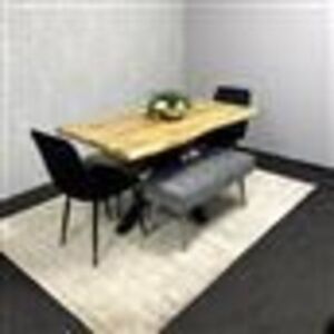 KOSY KOALA Brown Wooden Dining Table with 2 Black Chairs and 2 benches - Dining Kitchen Room Furniture KOSY KOALA Brown Wooden Dining Table with 2 Black Chairs and 2 benches - Dining Kitchen Room Furniture