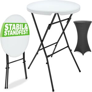 Casaria - Folding Bar Table with Stretch Cover Set 72 cm Round Tabletop 110cm High Cocktail Table Indoor Outdoor Weatherproof Foldable Event Party Casaria - Folding Bar Table with Stretch Cover Set 72 cm Round Tabletop 110cm High Cocktail Table Indoor Outdoor Weatherproof Foldable Event Party