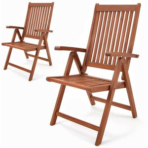 Set of 2 Garden Chairs FSC®-certified Eucalyptus Wood Foldable High-back Furniture - Casaria Set of 2 Garden Chairs FSC®-certified Eucalyptus Wood Foldable High-back Furniture - Casaria