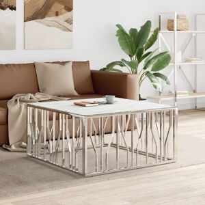 Vidaxl - Coffee Table Silver 100x100x50 cm Stainless Steel and Glass Vidaxl - Coffee Table Silver 100x100x50 cm Stainless Steel and Glass