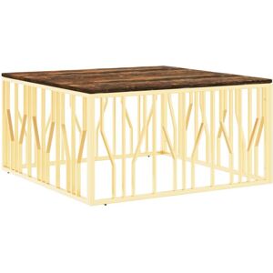 Vidaxl - Coffee Table Gold Stainless Steel and Solid Wood Reclaimed Vidaxl - Coffee Table Gold Stainless Steel and Solid Wood Reclaimed