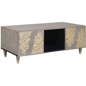 Coffee Table Grey 100 x 54 x 40 cm Solid mango wood vidaXL Coffee Table Grey 100 x 54 x 40 cm Solid mango wood vidaXL