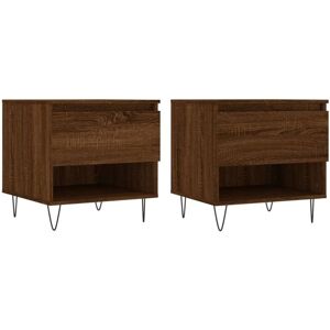 Jinlefu - Coffee Tables 2 pcs Brown Oak 50x46x50 cm Engineered Wood vidaXL Jinlefu - Coffee Tables 2 pcs Brown Oak 50x46x50 cm Engineered Wood vidaXL