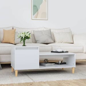 Jinlefu - Coffee Table High Gloss White 100x50x45 cm Engineered Wood vidaXL Jinlefu - Coffee Table High Gloss White 100x50x45 cm Engineered Wood vidaXL