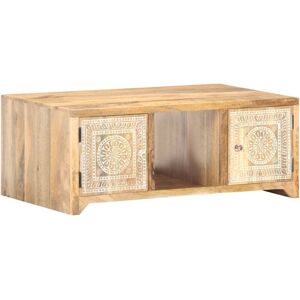 VidaXL Mango Wood Coffee Table - Rustic Carved Pattern VidaXL Mango Wood Coffee Table - Rustic Carved Pattern