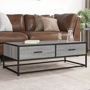 Coffee Table Grey Sonoma 100x50x35 cm Engineered Wood and Metal vidaXL Coffee Table Grey Sonoma 100x50x35 cm Engineered Wood and Metal vidaXL