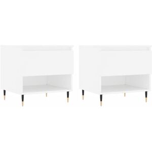 Coffee Tables 2 pcs White 50x46x50 cm Engineered Wood vidaXL Coffee Tables 2 pcs White 50x46x50 cm Engineered Wood vidaXL