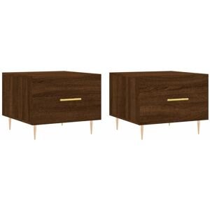 Vidaxl - Coffee Tables 2 pcs Brown Oak 50x50x40 cm Engineered Wood Vidaxl - Coffee Tables 2 pcs Brown Oak 50x50x40 cm Engineered Wood