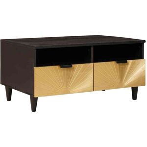 Coffee Table Black and Gold 80 x 54 x 40 cm Solid mango wood vidaXL Coffee Table Black and Gold 80 x 54 x 40 cm Solid mango wood vidaXL