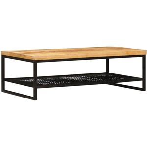 Coffee Table Brown and Black 110 x 55 x 35 cm Solid Mango Wood vidaXL Coffee Table Brown and Black 110 x 55 x 35 cm Solid Mango Wood vidaXL