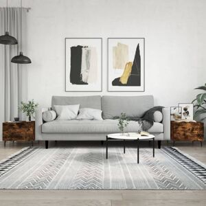 Vidaxl - Coffee Tables 2 pcs Smoked Oak 50x50x40 cm Engineered Wood Vidaxl - Coffee Tables 2 pcs Smoked Oak 50x50x40 cm Engineered Wood