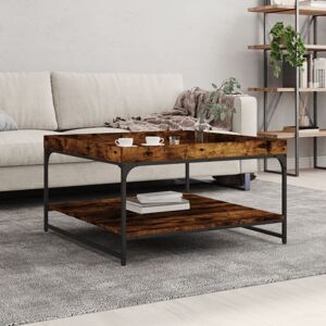 Vidaxl - Coffee Table Smoked Oak 80x80x45 cm Engineered Wood and Iron Vidaxl - Coffee Table Smoked Oak 80x80x45 cm Engineered Wood and Iron