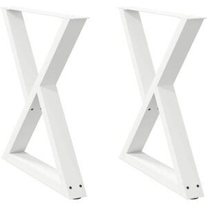 Dining Table Legs 2 pcs White 80x(72-73.3) cm Steel vidaXL Dining Table Legs 2 pcs White 80x(72-73.3) cm Steel vidaXL