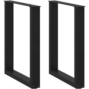 Dining Table Legs U-Shaped 2 pcs Black 60x(72-73) cm Steel Vidaxl Dining Table Legs U-Shaped 2 pcs Black 60x(72-73) cm Steel Vidaxl