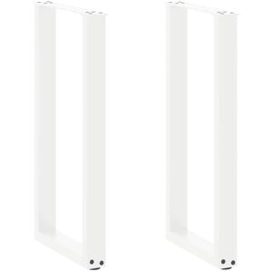 Console Table Legs U-Shaped 2 pcs White 38x(72-73) cm Steel vidaXL Console Table Legs U-Shaped 2 pcs White 38x(72-73) cm Steel vidaXL