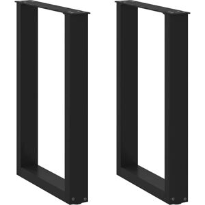 Dining Table Legs U-Shaped 2 pcs Black 50x(72-73) cm Steel vidaXL Dining Table Legs U-Shaped 2 pcs Black 50x(72-73) cm Steel vidaXL