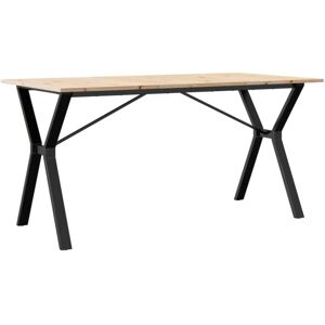vidaXL Y-Frame Dining Table - Solid Wood Pine and Steel - 140x80x75 cm vidaXL Y-Frame Dining Table - Solid Wood Pine and Steel - 140x80x75 cm