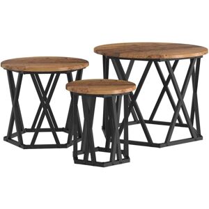 Vidaxl - Nesting Side Table 3 pcs Old wood 53 x 53 x 40 cm Vidaxl - Nesting Side Table 3 pcs Old wood 53 x 53 x 40 cm