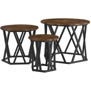 Nesting Side Table 3 pcs Smoked oak 53 x 53 x 40 cm vidaXL Nesting Side Table 3 pcs Smoked oak 53 x 53 x 40 cm vidaXL