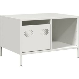 Coffee Table White 68.5x50x43.5 cm Cold-rolled Steel vidaXL Coffee Table White 68.5x50x43.5 cm Cold-rolled Steel vidaXL