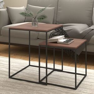 Vidaxl - Coffee Table Set 2 pcs Engineered Wood and Metal Vidaxl - Coffee Table Set 2 pcs Engineered Wood and Metal