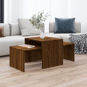 Coffee Table Set Brown Oak 100x48x40 cm Engineered Wood vidaXL Coffee Table Set Brown Oak 100x48x40 cm Engineered Wood vidaXL