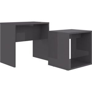 Vidaxl - Coffee Table Set High Gloss Grey 48x30x45 cm Engineered Wood Vidaxl - Coffee Table Set High Gloss Grey 48x30x45 cm Engineered Wood
