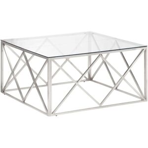 Vidaxl - Coffee Table Silver Stainless Steel and Tempered Glass Vidaxl - Coffee Table Silver Stainless Steel and Tempered Glass