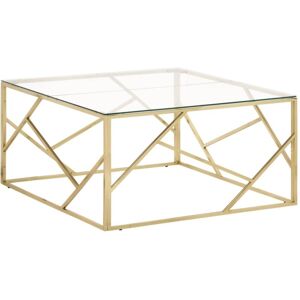 vidaXL Gold Coffee Table Tempered Glass Stainless Steel - Coffee Table vidaXL Gold Coffee Table Tempered Glass Stainless Steel - Coffee Table