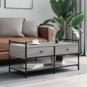 Coffee Table Grey Sonoma 99x50x50 cm Engineered Wood vidaXL Coffee Table Grey Sonoma 99x50x50 cm Engineered Wood vidaXL