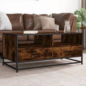 Vidaxl - Coffee Table Smoked Oak 100x50x45 cm Engineered Wood and Metal Vidaxl - Coffee Table Smoked Oak 100x50x45 cm Engineered Wood and Metal