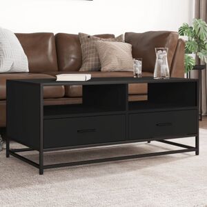 Vidaxl - Coffee Table Black 100x50x45 cm Engineered Wood and Metal Vidaxl - Coffee Table Black 100x50x45 cm Engineered Wood and Metal