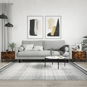 Coffee Tables 2 pcs Smoked Oak 50x50x40 cm Engineered Wood Vidaxl Coffee Tables 2 pcs Smoked Oak 50x50x40 cm Engineered Wood Vidaxl