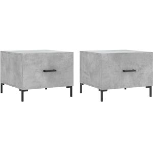 Vidaxl - Coffee Tables 2 pcs Concrete Grey 50x50x40 cm Engineered Wood Vidaxl - Coffee Tables 2 pcs Concrete Grey 50x50x40 cm Engineered Wood