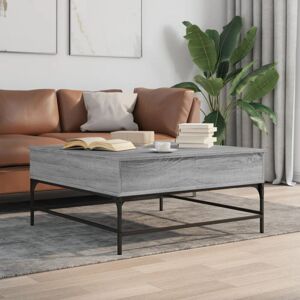 Vidaxl - Coffee Table Grey Sonoma 95x95x45 cm Engineered Wood and Metal Vidaxl - Coffee Table Grey Sonoma 95x95x45 cm Engineered Wood and Metal